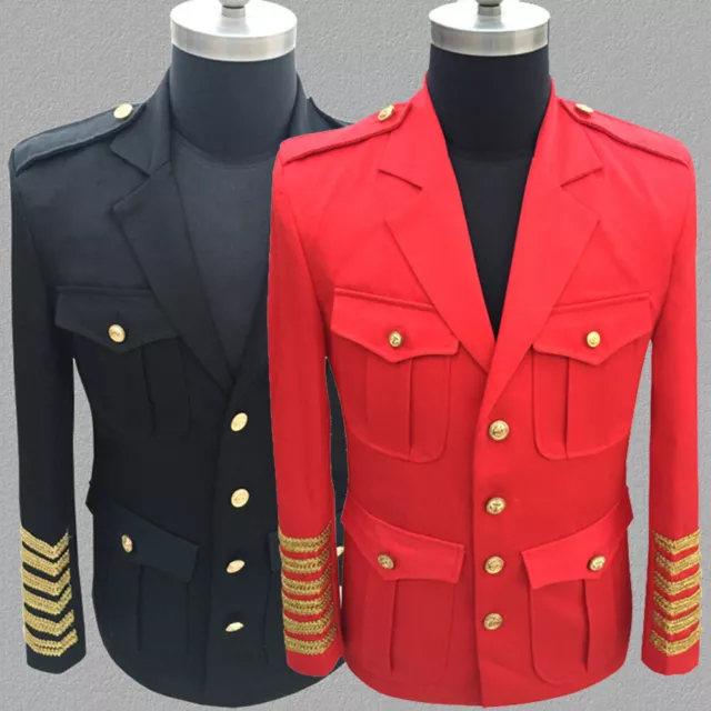HOMMES SIMPLE COSTUME Crois Veste Hussard Drummer Cran Revers