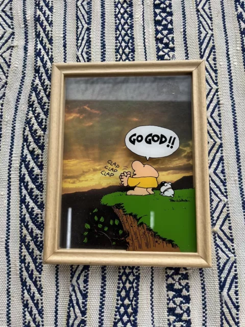 Vintage 1979 ZIGGY GO GOD 3D Framed Tom Wilson Cartoon Picture