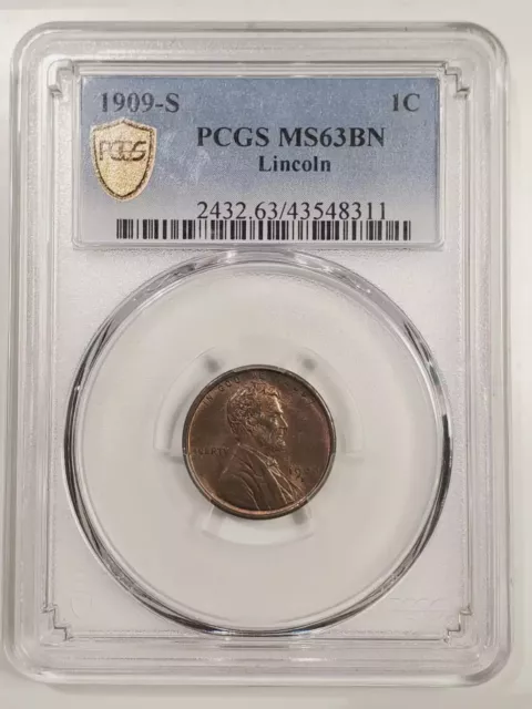 1909 S Lincoln Wheat Cent PCGS MS-63 BN