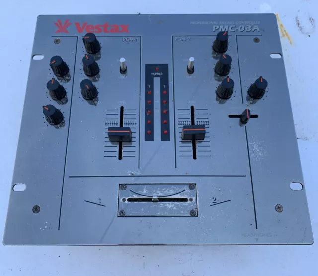 Vestax PMC-03A 2 Channel Mixer DJ MIXER MIRROR FINISH needs Power Supply