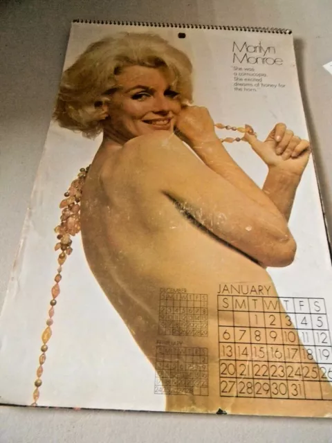 Marilyn Monroe Wall Calendar- No Year- Vintage- Rare!!