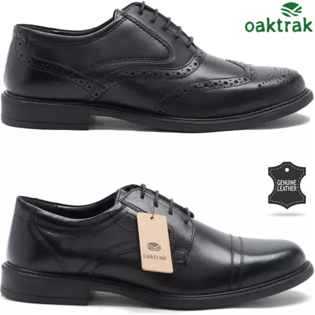 Mens Leather Shoes Brogues Smart Formal Casual Lace Up Oxford Derby Office Shoes