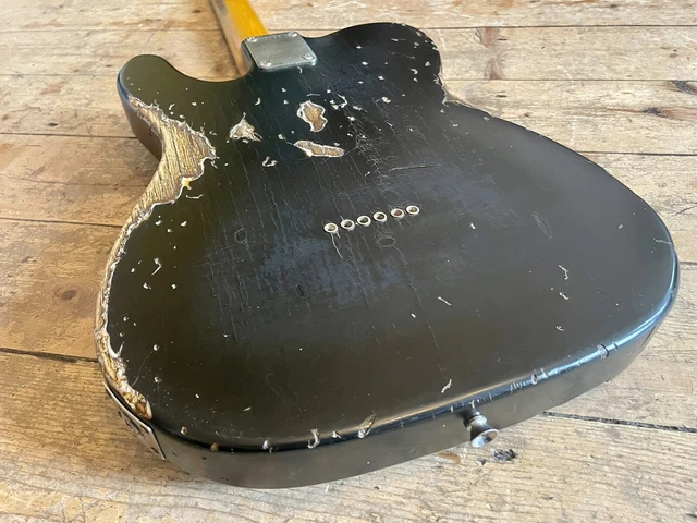 Telecaster Black aged Heavy Relic Vintage Style Great Player checked paint 11