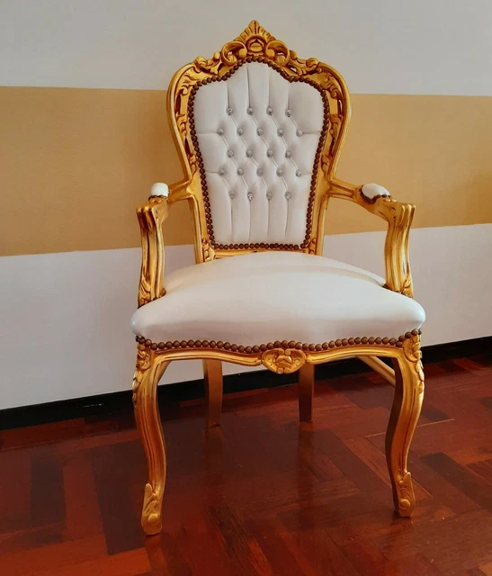 Foglia Oro Sedie 700 Veneziano Poltrona Stile Veneziano