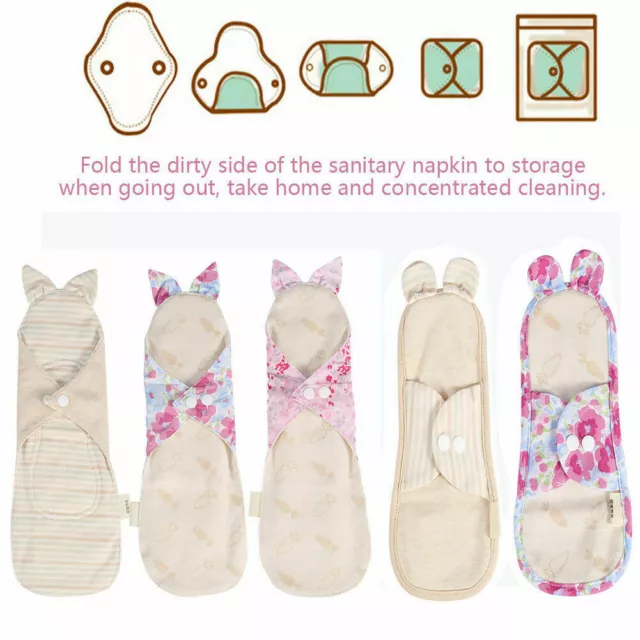 Women Cotton Menstrual Period Pads Sanitary Panty Liner Reusable Washable ML