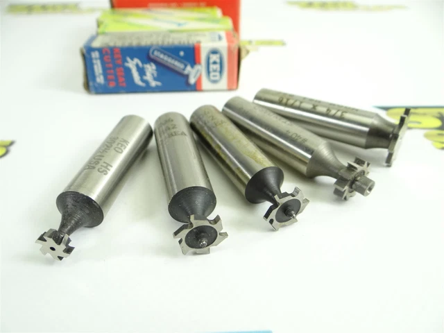 Lot Of 5 New! M42 & Hss Keyseat Cutters 1/16" 3/32" & 1/8" Cut Widths Moon Keo