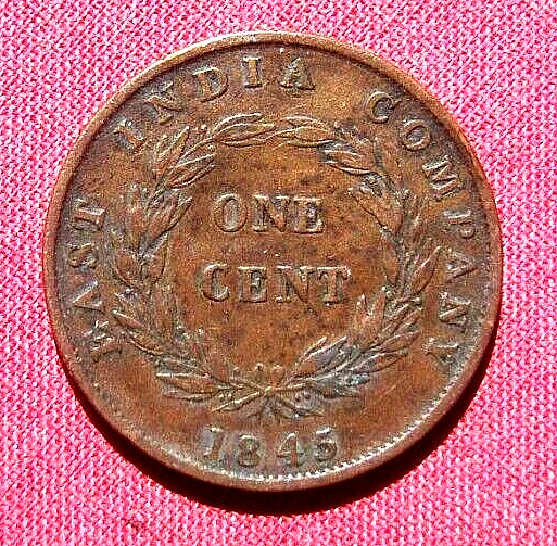 1845 Straits Settlements One Cent