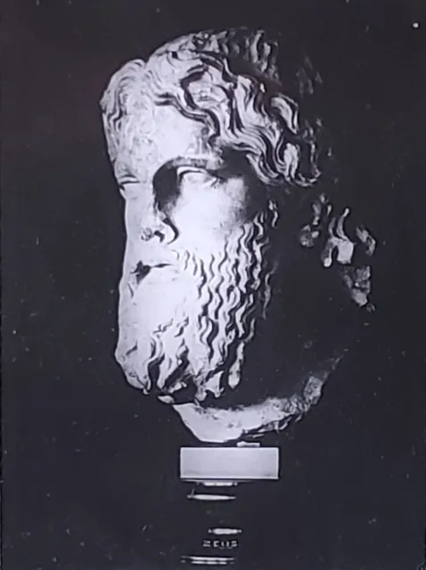 Zeus, Head, 4th c Greek Sculpture, Phedias, Magic Lantern Glass Slide