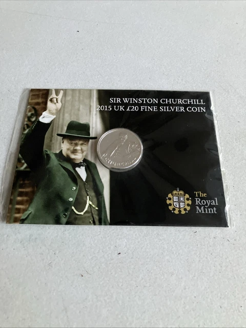 SIR WINSTON CHURCHILL 2015 UK £20 fine silver coin - Brilliant