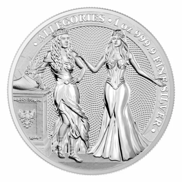 2020 Allegories Italia Germania 1oz .9999 Silver BU Round in Mint Capsule w/COA