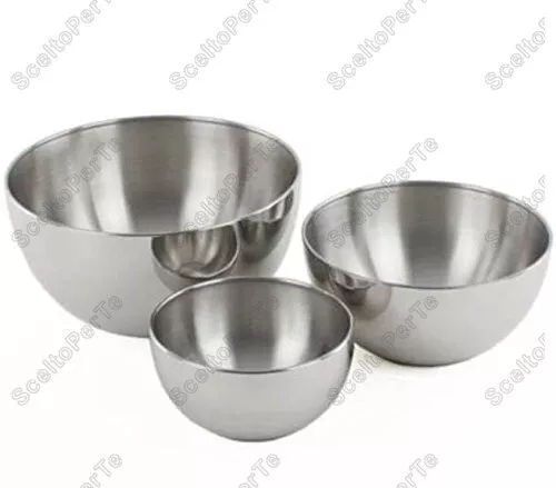 Insalatiera Ciotola Contenitore Acciaio Inox 12/20/28/36 cm cucina pasticceria