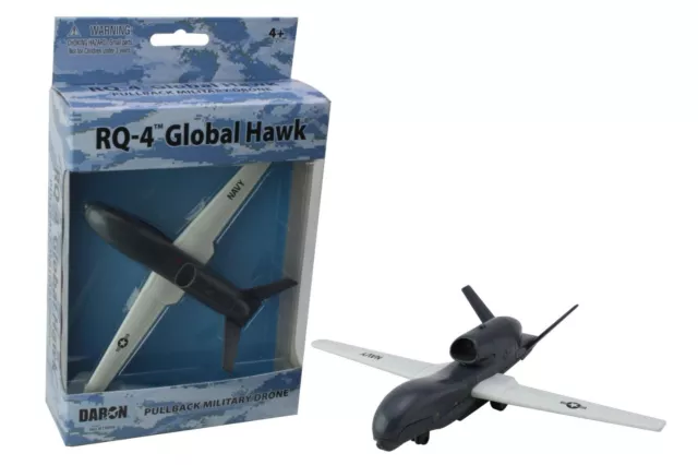 Daron RT9809 RQ-4 GLOBAL HAWK™ U.S. NAVY DRONE PULLBACK TOY, NEW!