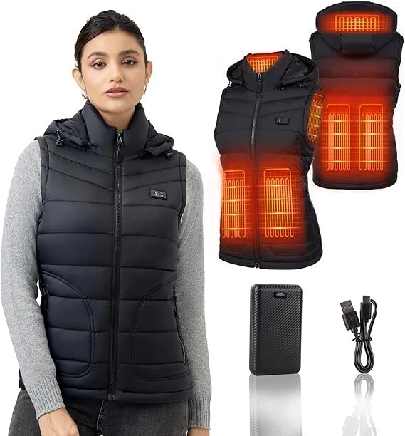 Gilet Elettrico Regolabile Giacca Riscaldata USB Gilet Termico