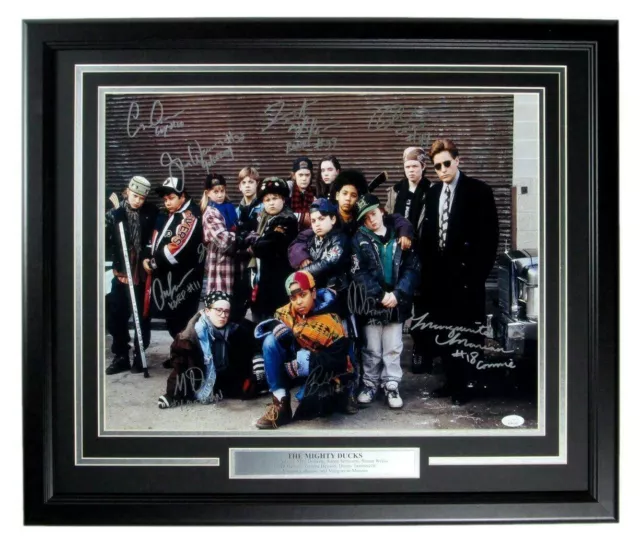 The Mighty Ducks Cast Signed Autographed 16x20 Photo Framed 9 Sigs JSA