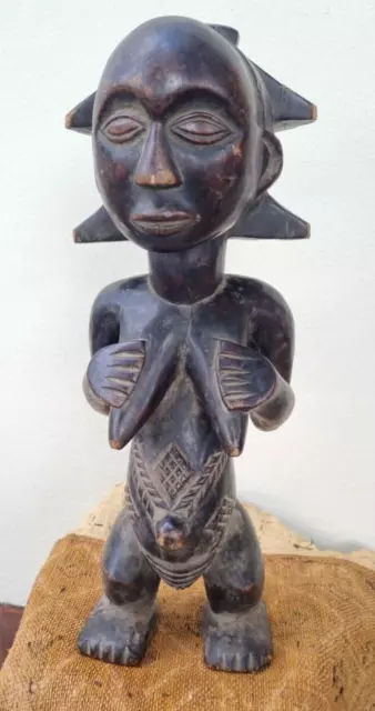 Africa tribal Art,nice woman Luba Statue from  Democratic Republic of Congo