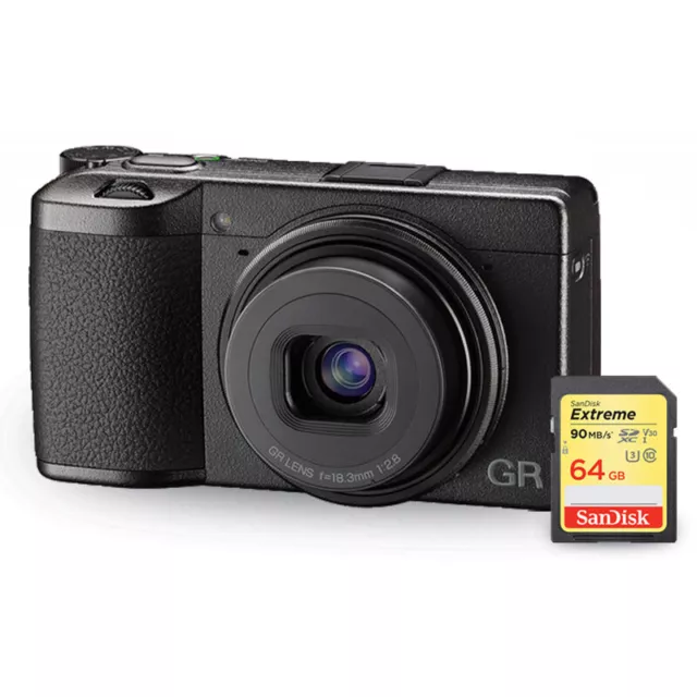 Ricoh GR III Digital Camera 15039 + Sandisk Extreme 64GB SD Bundle