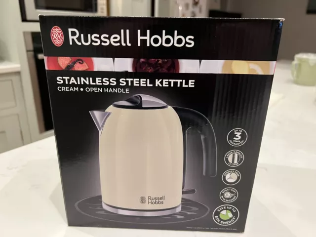 Russell Hobbs 20415 Stainless Steel Electric Kettle 1.7 Litre - Cream