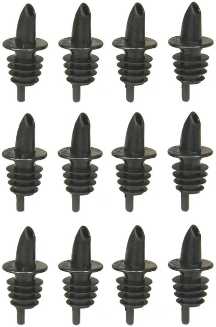 Free Flow Pourers, Black, 12-Pack