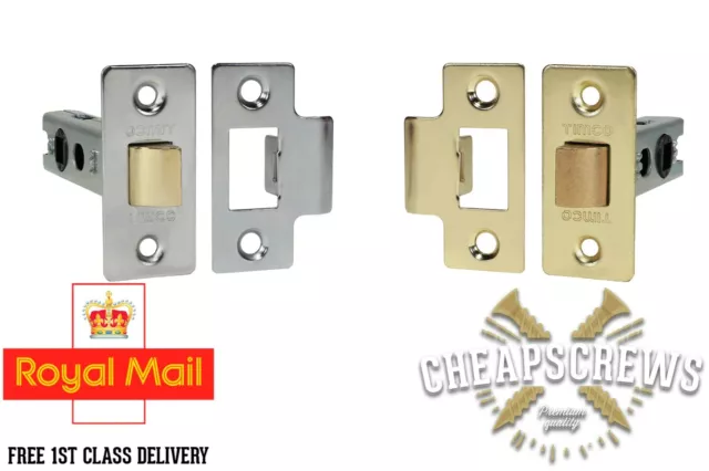 Tubular Latch Mortice Door Catch Lock 64mm -78mm (67-79mm case)+Faceplate, Screw