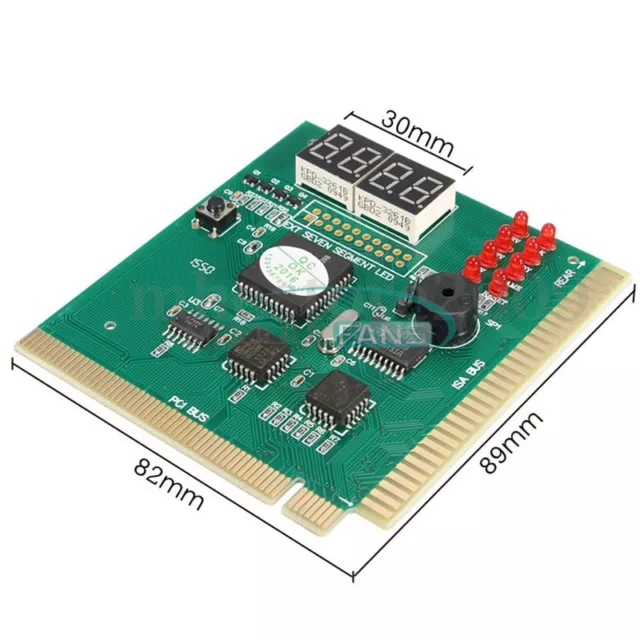 PC Motherboard Analysis Diagnostic Card 4-Digit LED PCI/ISA POST Code Analyzer