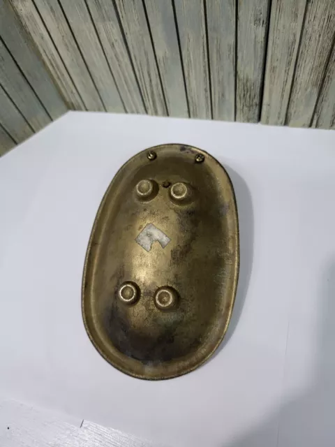 Vintage Solid Brass Bathtub Soap Dish Old Fashioned Footed Rustic Bathroom Decor 3