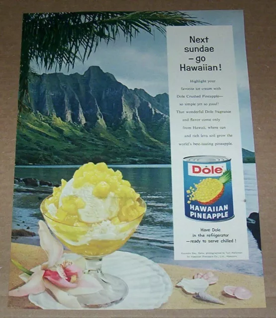 1960 print ad page -Dole Hawaiian Pineapple-Tom Hollyman-Oahu Hawaii advertising