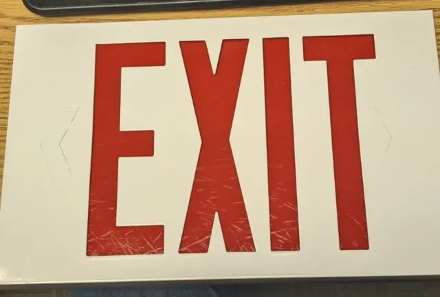 Replacement Aluminum Exit Sign In Red and White for LED lighted signs...All