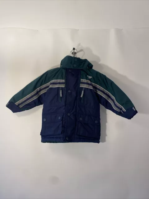 Vintage 80s/90s Oshkosh B Gosh Full Zip Button Blue Green Jacket Child Size S/4