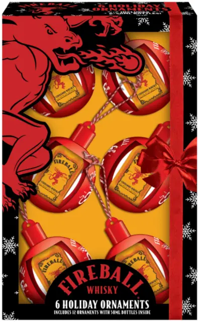 Fireball Cinnamon Whisky Ornaments 6 x 50ml Bottle