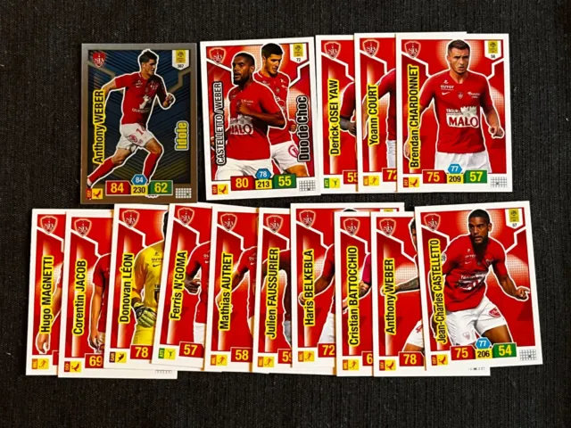 Lot 15 Cards Cartes Panini Adrenalyn Xl Foot 2019/2020 Equipe Brest Rookie