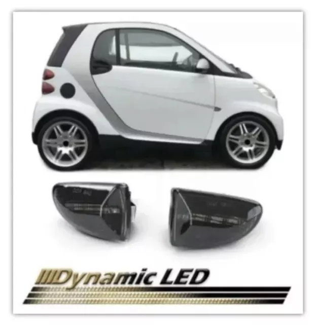 Dynamische LED Seitenblinker Schwarz Smart Fortwo Cabrio Coupé 451 Blinker