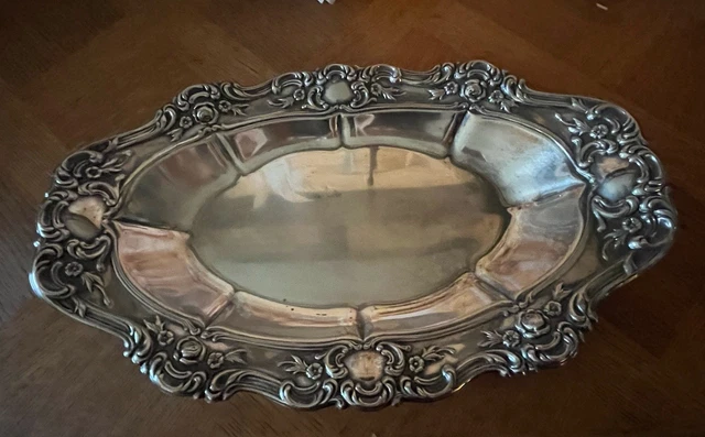 VINTAGE TOWLE SILVER Plate Ornate Oval Tray 13