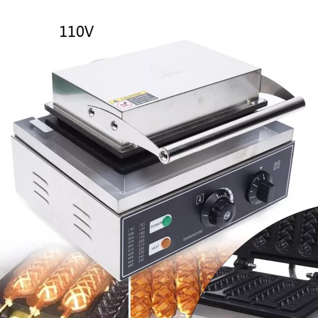 1500W Commercial Electric Waffle Maker Hot Dog Muffin Corn Dog Maker Machine NEW