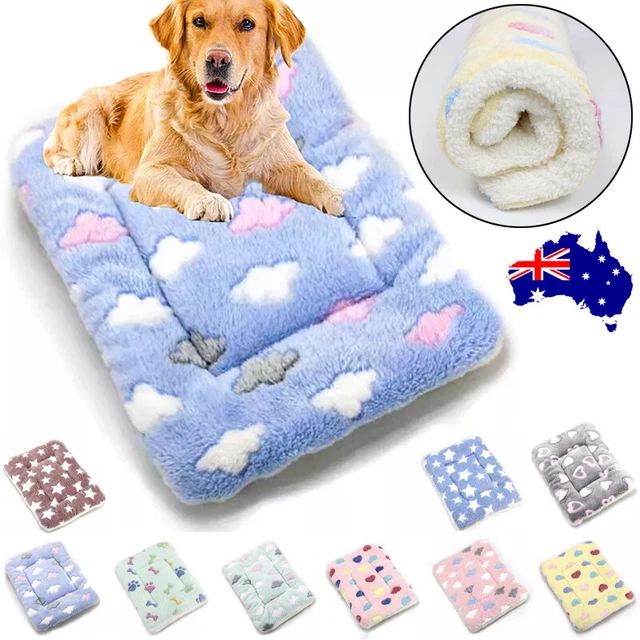 Warm Pet Mat Paw Print Cat Dog Puppy Fleece Soft Blanket Bed Cushion S M L XL