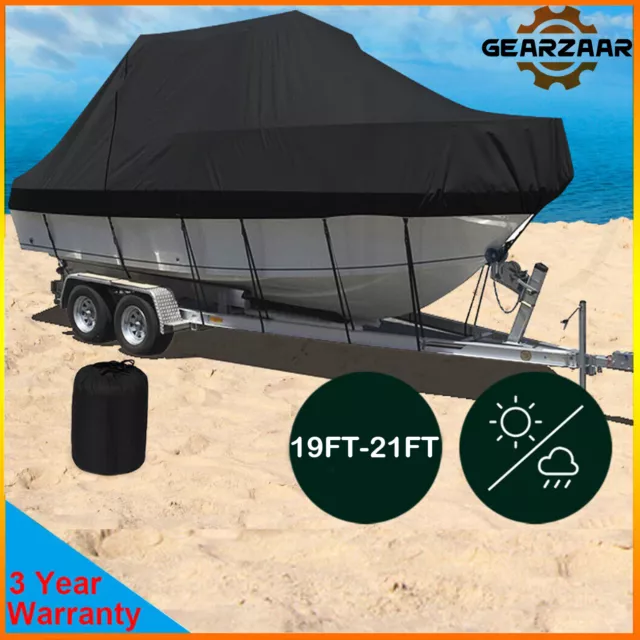 Heavy-Duty, Marine Grade 19ft-21ft / 5.8m-6.4m Trailerable Jumbo Cover - Black