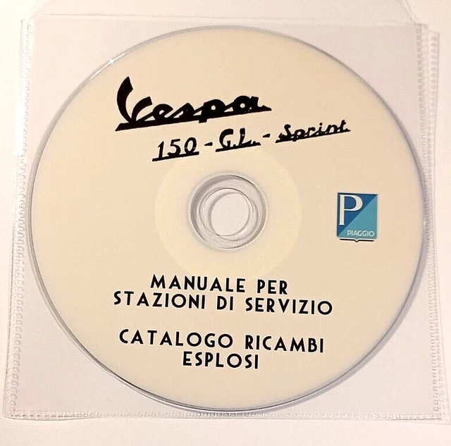 Cd: 4 Manuali Officina,Ricambi,Esplosi Piaggio Vespa 150 Dal 1955 In Poi (1963)*