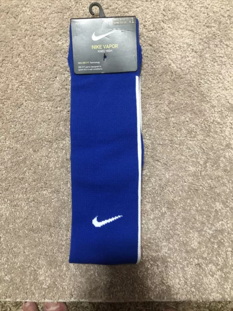 Nike Vapor Football Dri-Fit Knee High Blue Socks Men's L Men 8-12 WMN 10-13