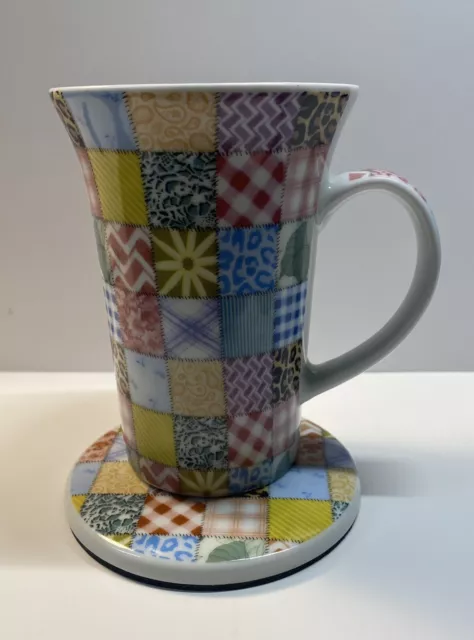 Patchwork Mug Paul Cardew Ceramic Cup & Coaster Coffee/Tea England