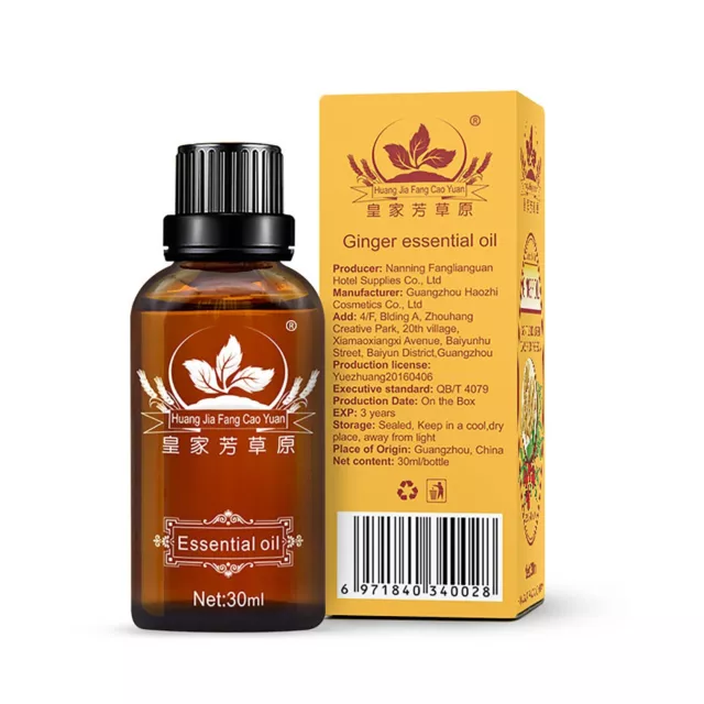Belly Drainage Ginger Oil Essential Natural Plants Massage Therapy Essence 30ml