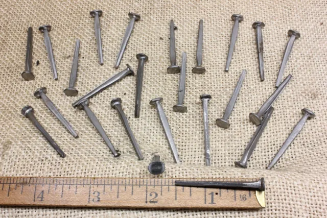 1 1/2” Square Nails 25 Lot Antique Wrought Iron Look Round Flat Head Brads 1.5"