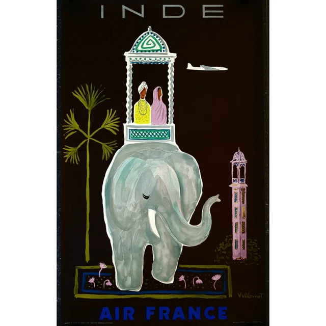 Affiche Lithographie Bernard Villemot Campari - Reproduction 66,1x47 Cm - Occasion Vintage