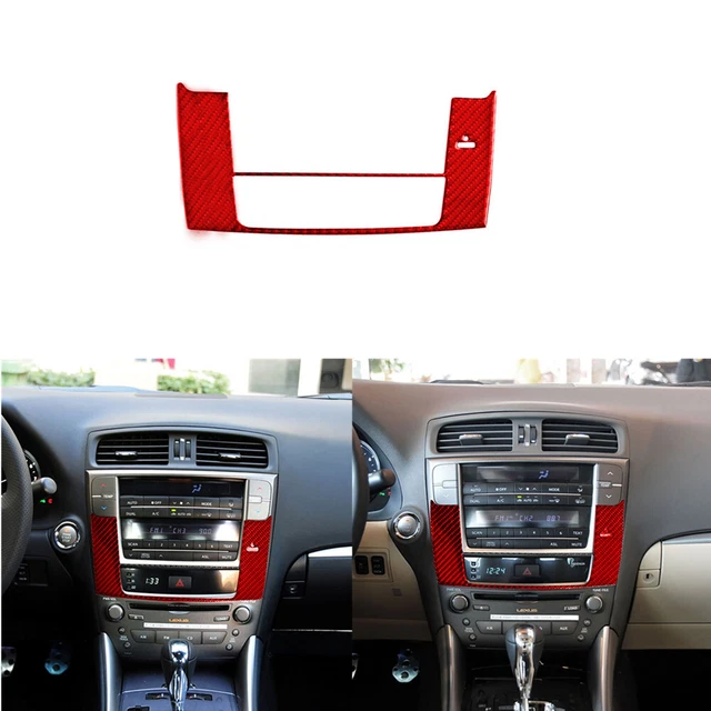Red Carbon Fiber GPS Navigation Panel Trim For LEXUS IS250 300 350 2006-2012