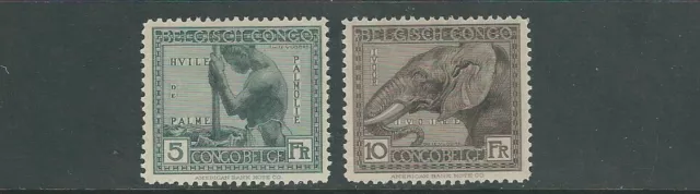 Belgian Congo 1923-27 Palmier Huile Ext , Africain Éléphant (Sc 110-111 Hi-Vals)