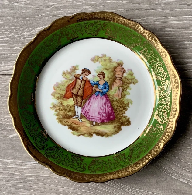 Assiette Vintage Limoges 24 Cm - Porcelaine Décorative Signée, Excellent état