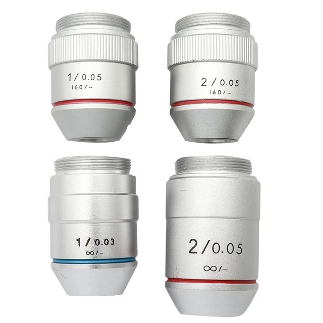 Low Magnification Infinity Achromatic Objective Lens 1X/2X For RMS Thread 23.2mm