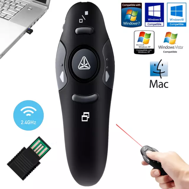 Power Point Presentation Remote Wireless USB PPT Presenter Laser Pointer Clicker