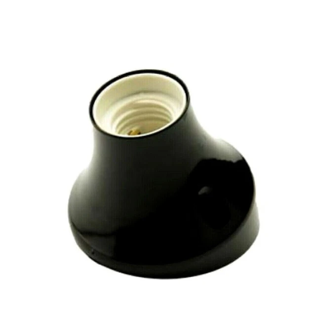 Portalampade E27 Base Curva Termoplastica Nero Punto Luce Lampadine Lampade Led