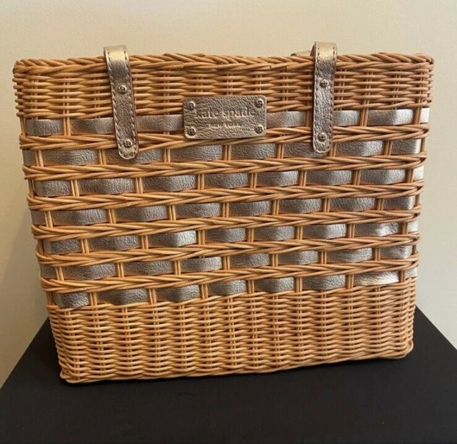 Kate Spade Wicker Tote Bag RARE