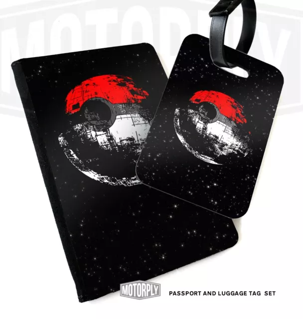 Passport Cover & Luggage Tag - Poke Ball Deathstar - Parody Disney Movie Anime