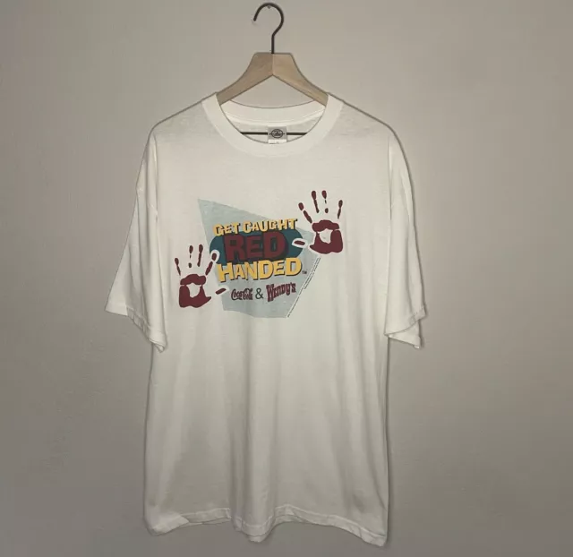 Vintage Y2K Coca Cola Wendys Get Caught Red Handed T Shirt XL